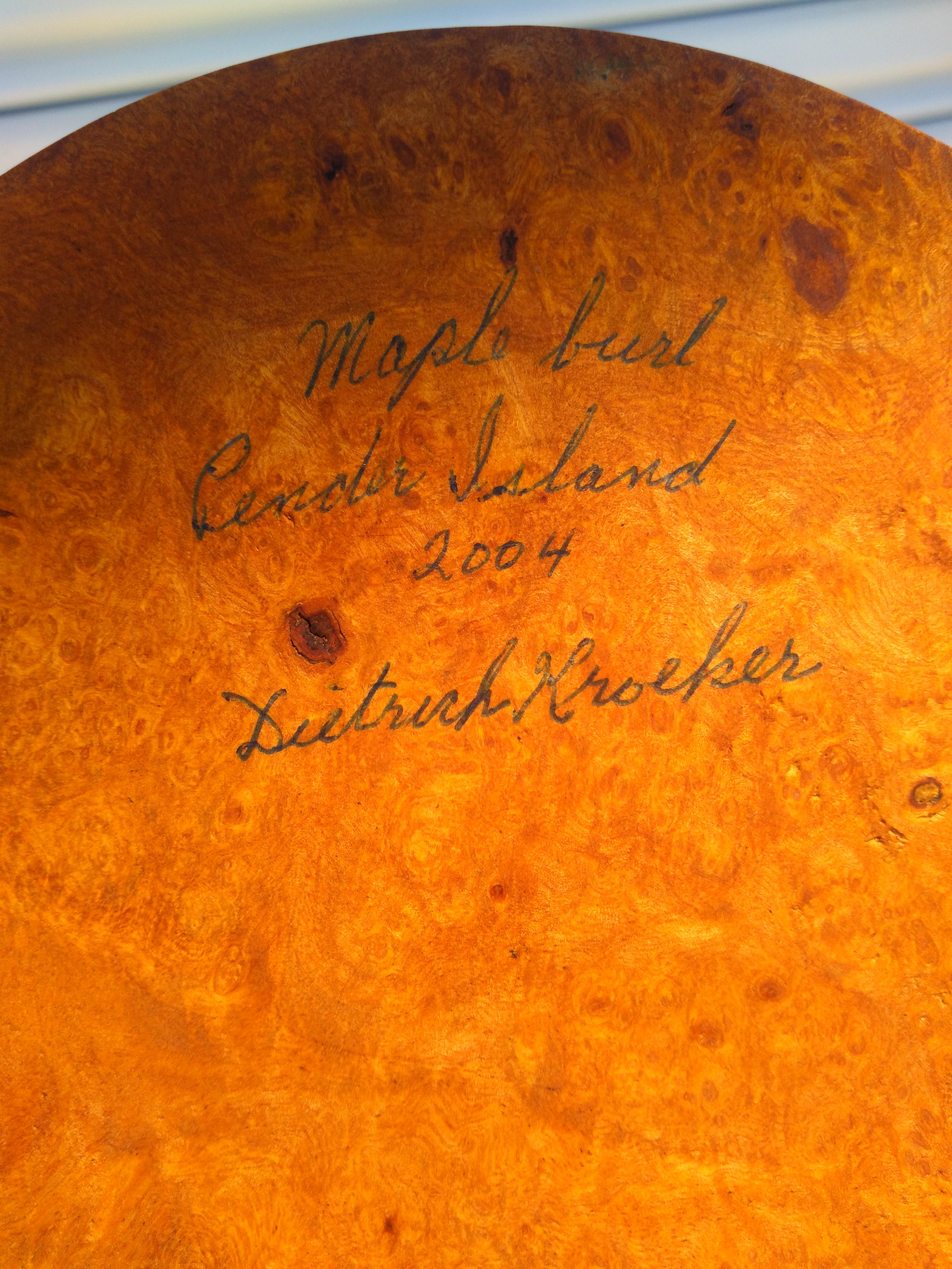 Burl Maple Hand Lathed Candleholder In Good Condition For Sale In Pasadena, TX