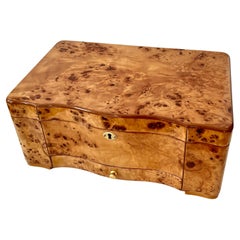 Burl Maple Italian Humidor with Drawer and Interior Divider