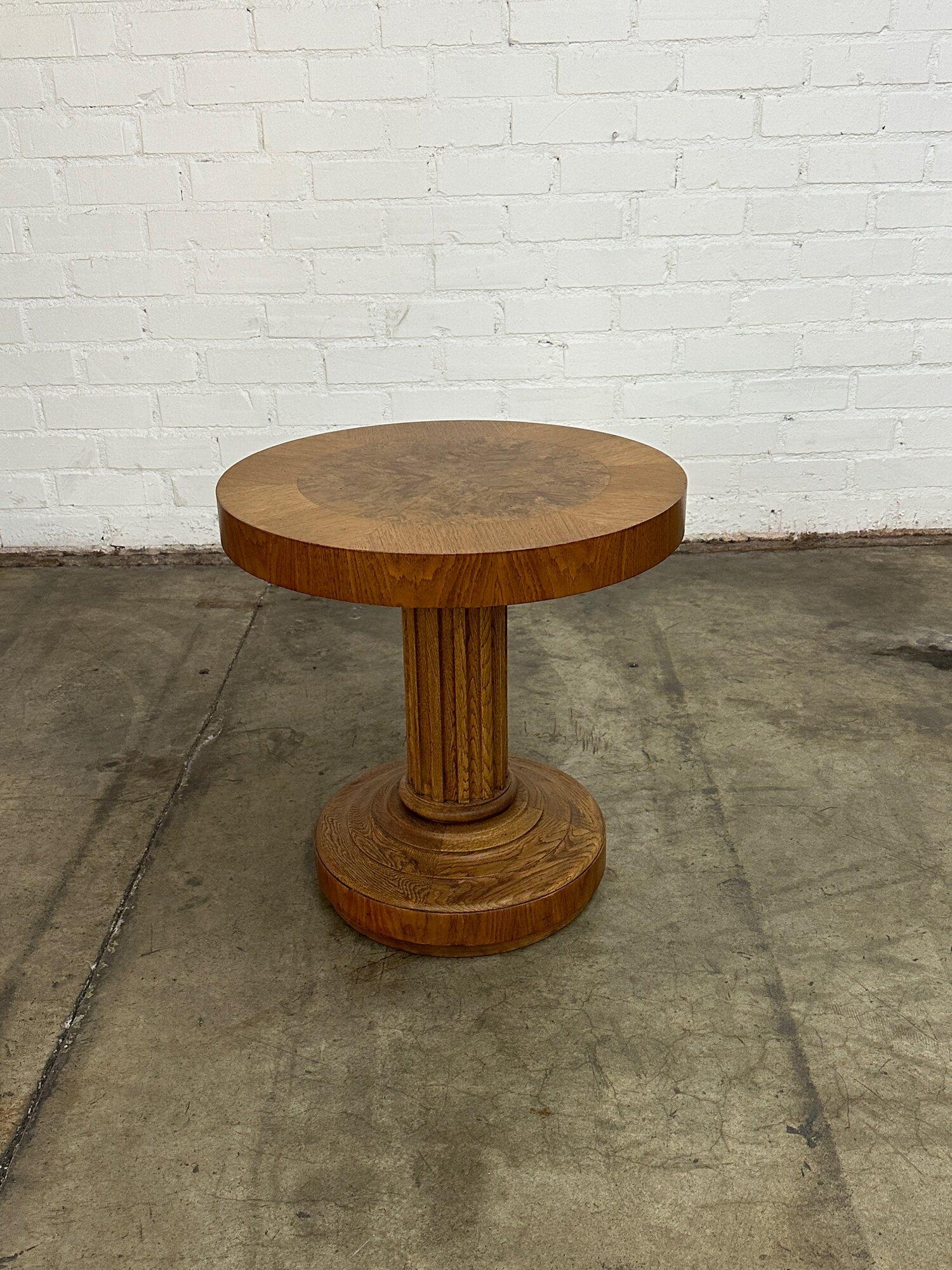 Art Deco Burl & Oak Side Table by Heritage For Sale