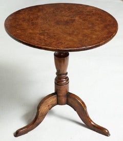 Burl Oak Tripod Table