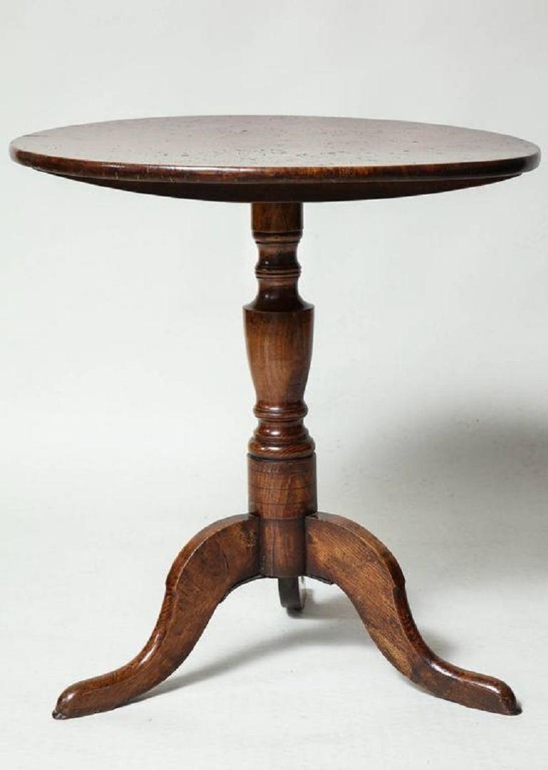 George II Burl Oak Tripod Table For Sale