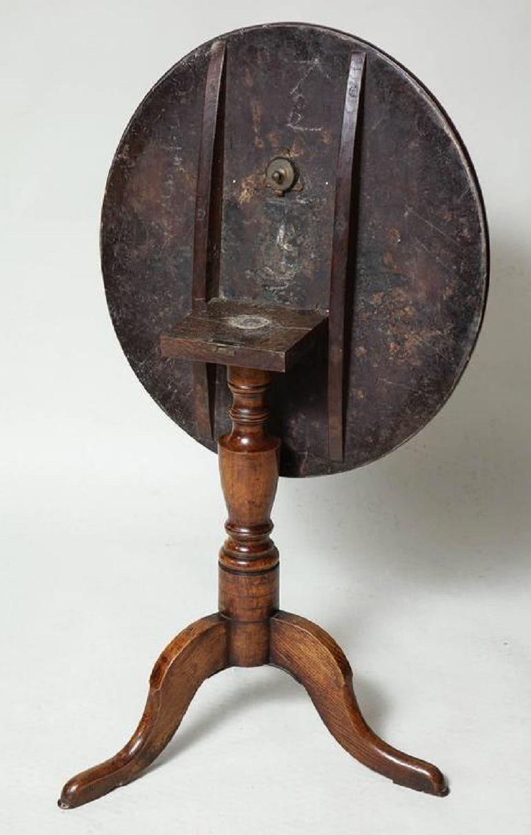 Woodwork Burl Oak Tripod Table For Sale