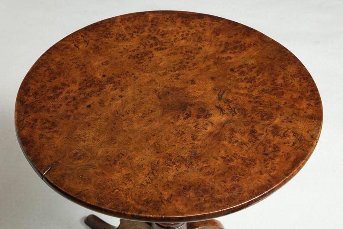18th Century Burl Oak Tripod Table For Sale