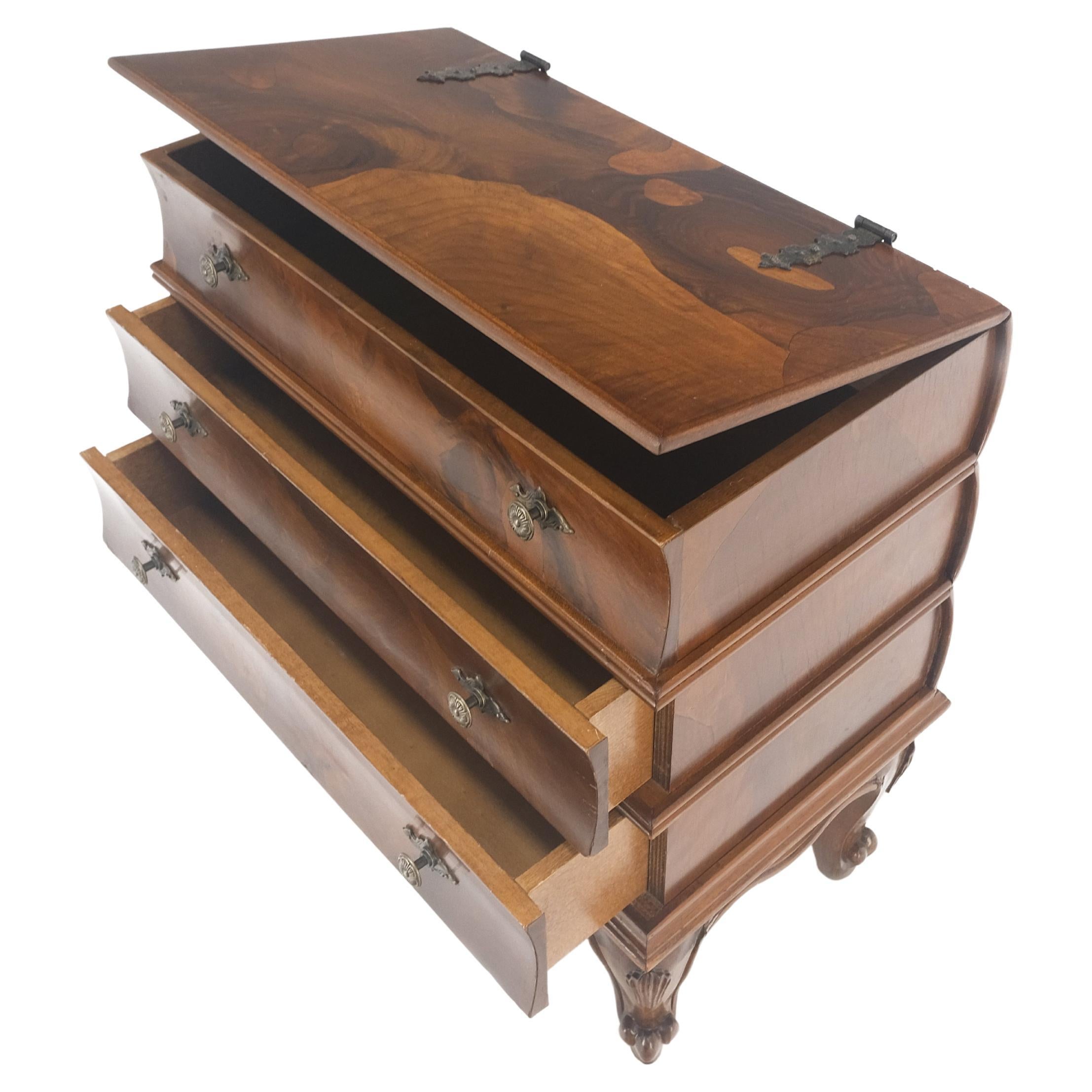 Table de chevet à deux tiroirs en bois de ronce d'olivier MINT en vente