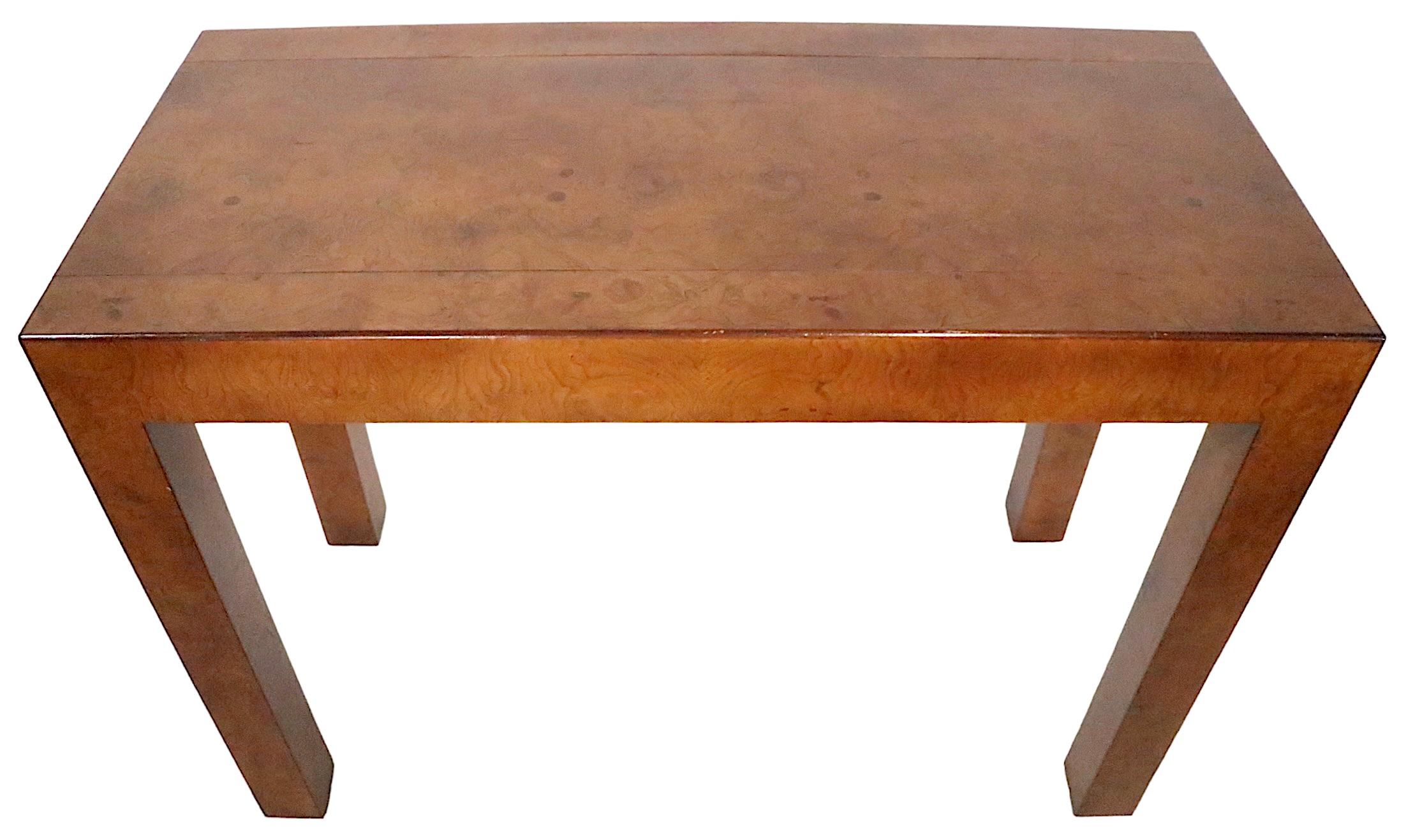 Mid-Century Modern Burl Parsons Style Console Table by John Widdicomb For Sale