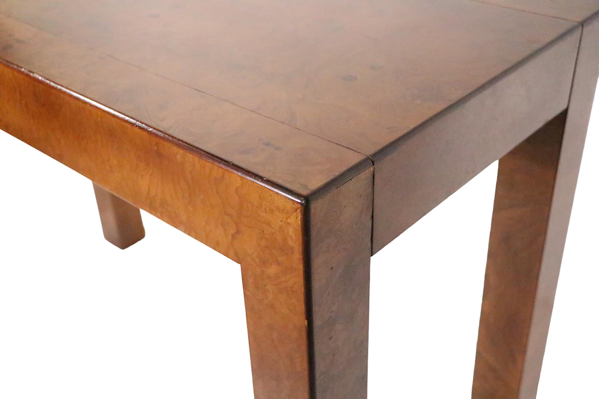 American Burl Parsons Style Console Table by John Widdicomb