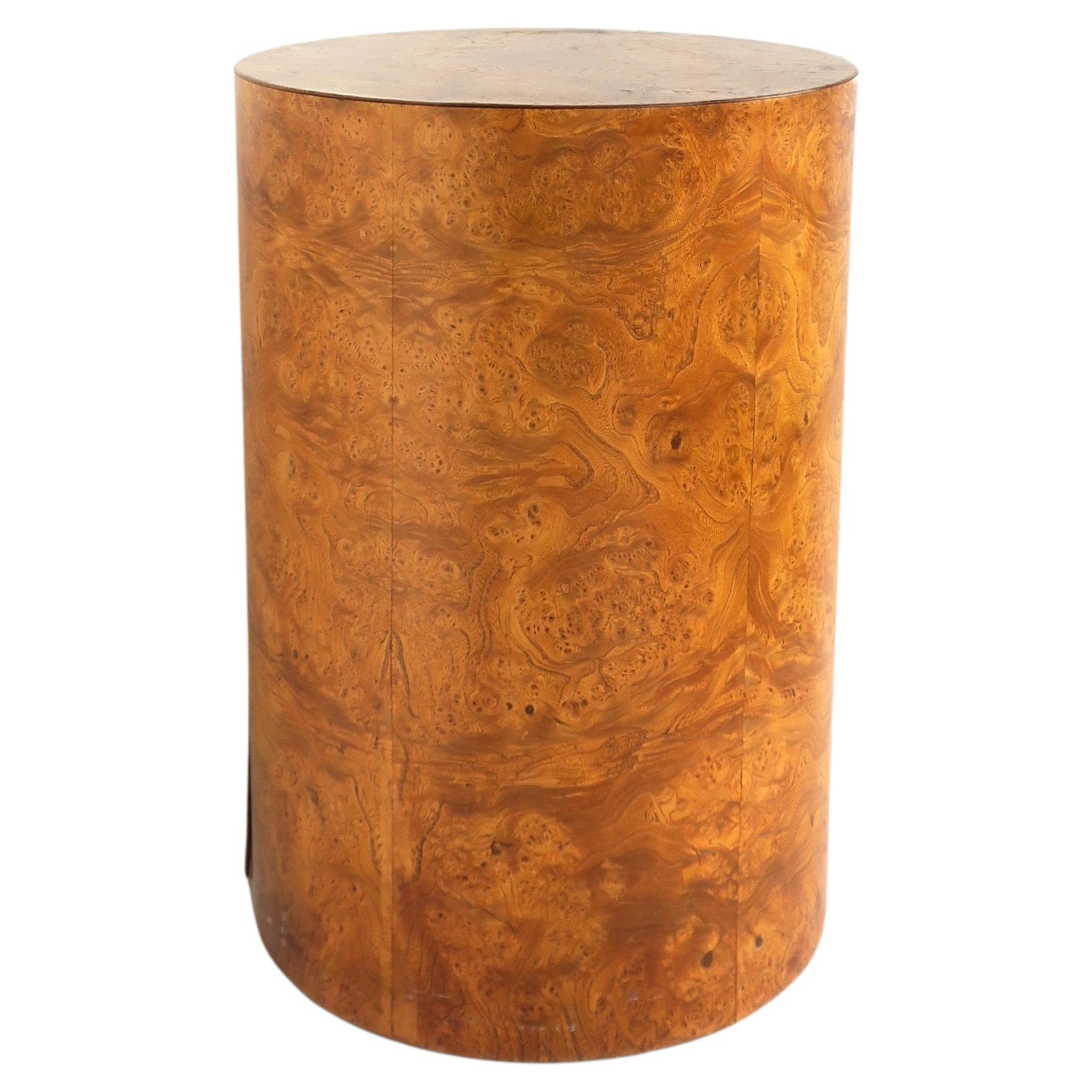 Burl Pedestal Side Table or Column for Sculpture Modern Milo Baughman Style