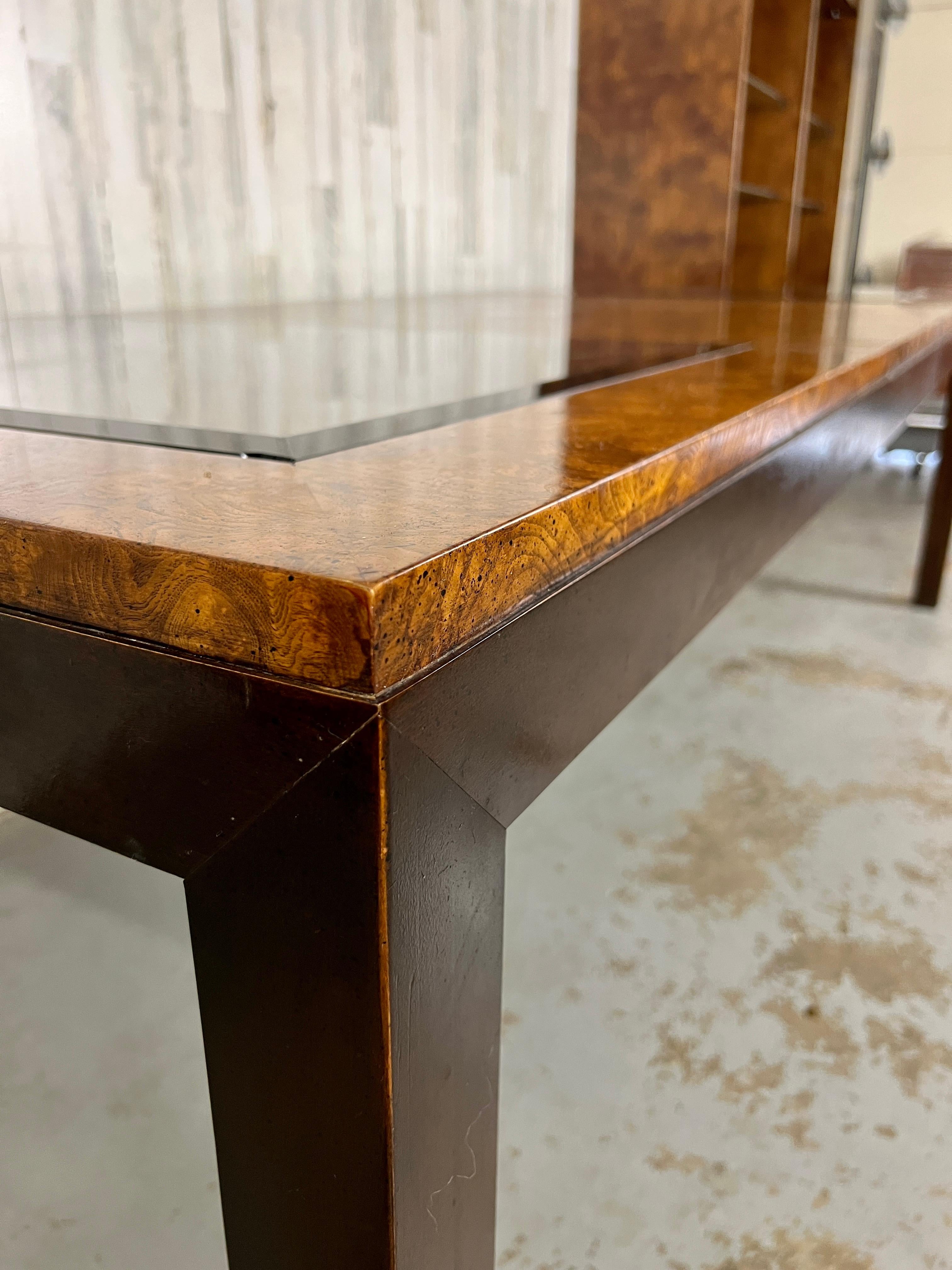 glass and wood extendable dining table