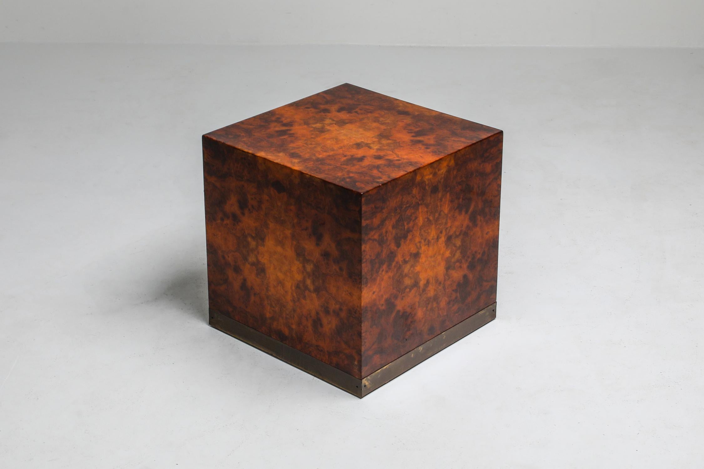 20th Century Burl Square Side Tables by Jean Claude Mahey