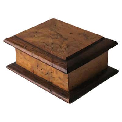 ViNTAGE BURL WOOD SMALL BOX FOR CARDS JEWELLERY For Sale at 1stDibs