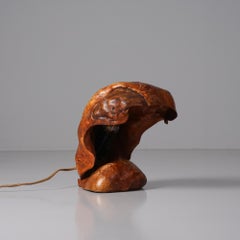 Burl Table Lamp, Finland, 1950s