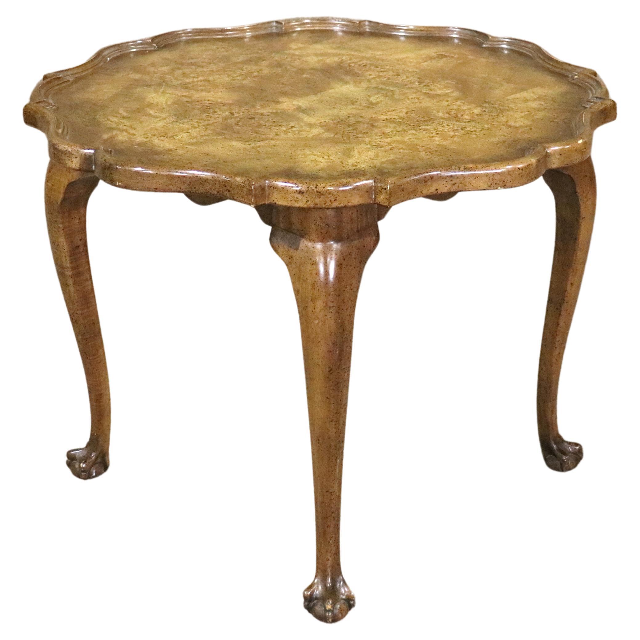 Burl Top Chippendale Table