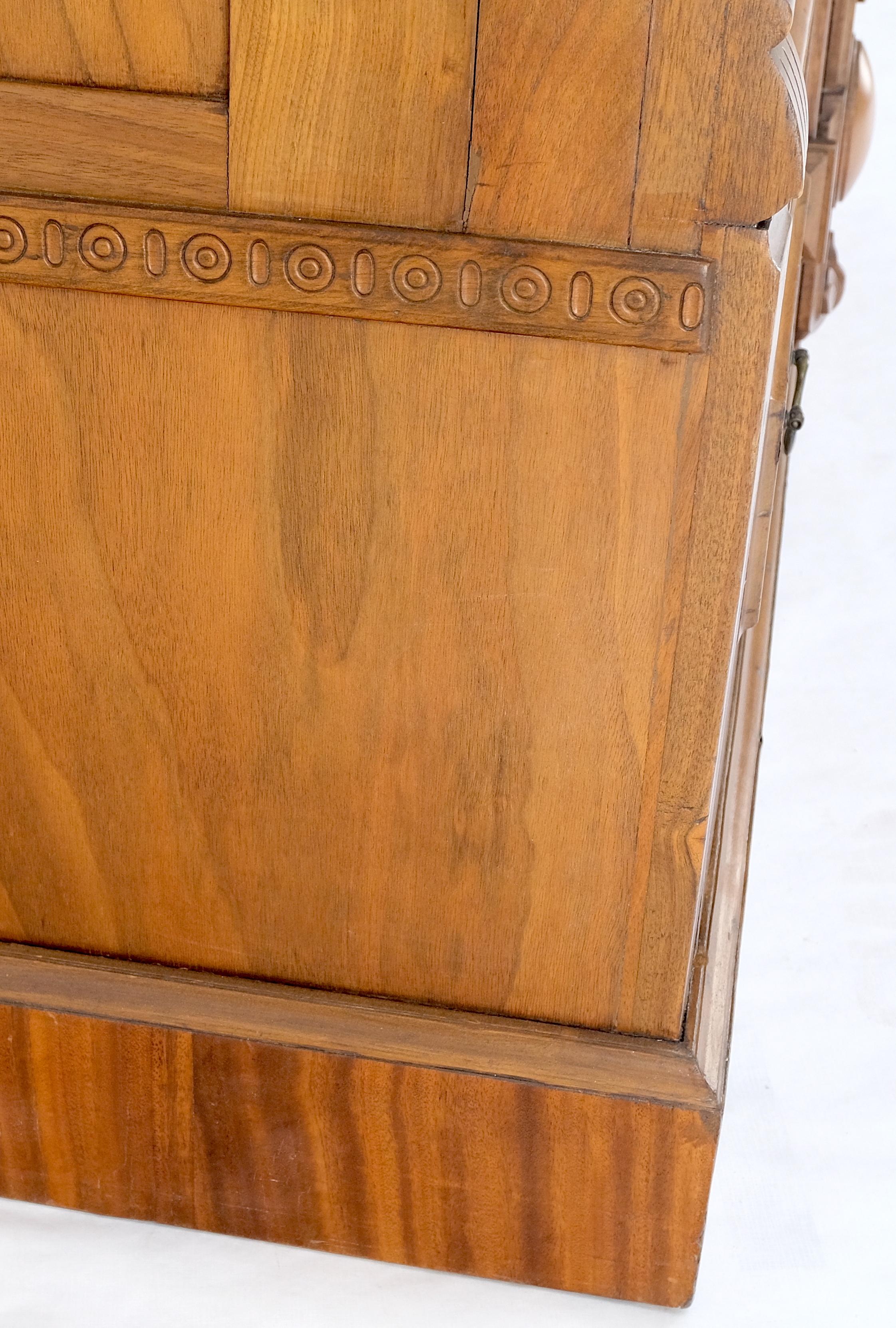 Burl Walnut Adjustable Shelves Two Doors One Drawer Antique Bookcase Cabinet For Sale 2