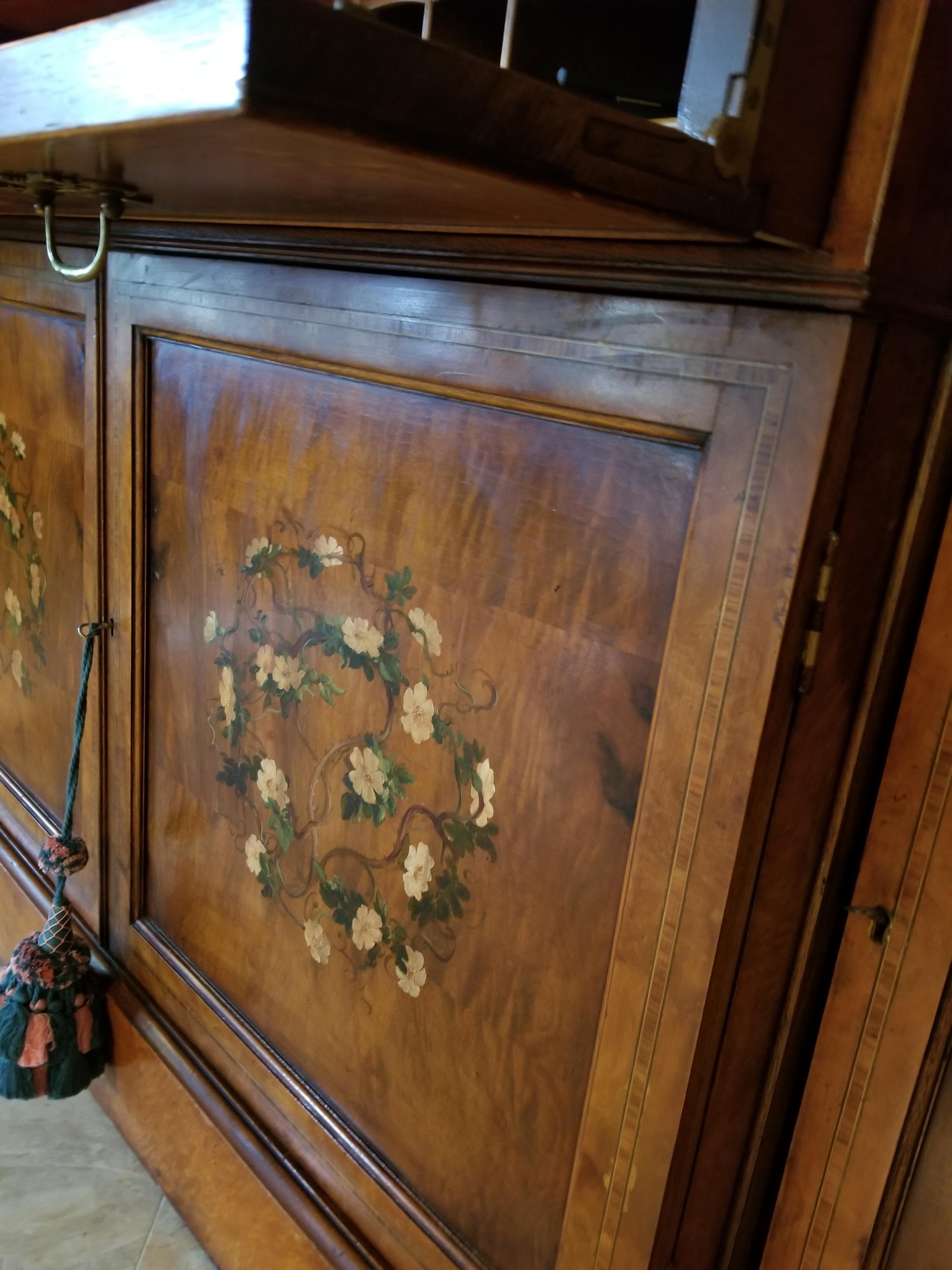Burl Walnut Breakfront Secretary in Three Sections, 20th Century 3