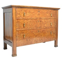 Burl walnut chest of drawers, XIXth c.