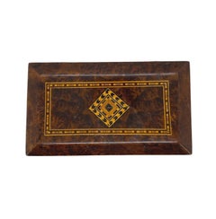 Boîte d'accessoires pour gentleman en ronce de noyer avec incrustations de Tunbridge:: anglais:: ca. 1860