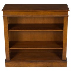 Burl Walnut Low Open Bookcase Short Library Bookshelf