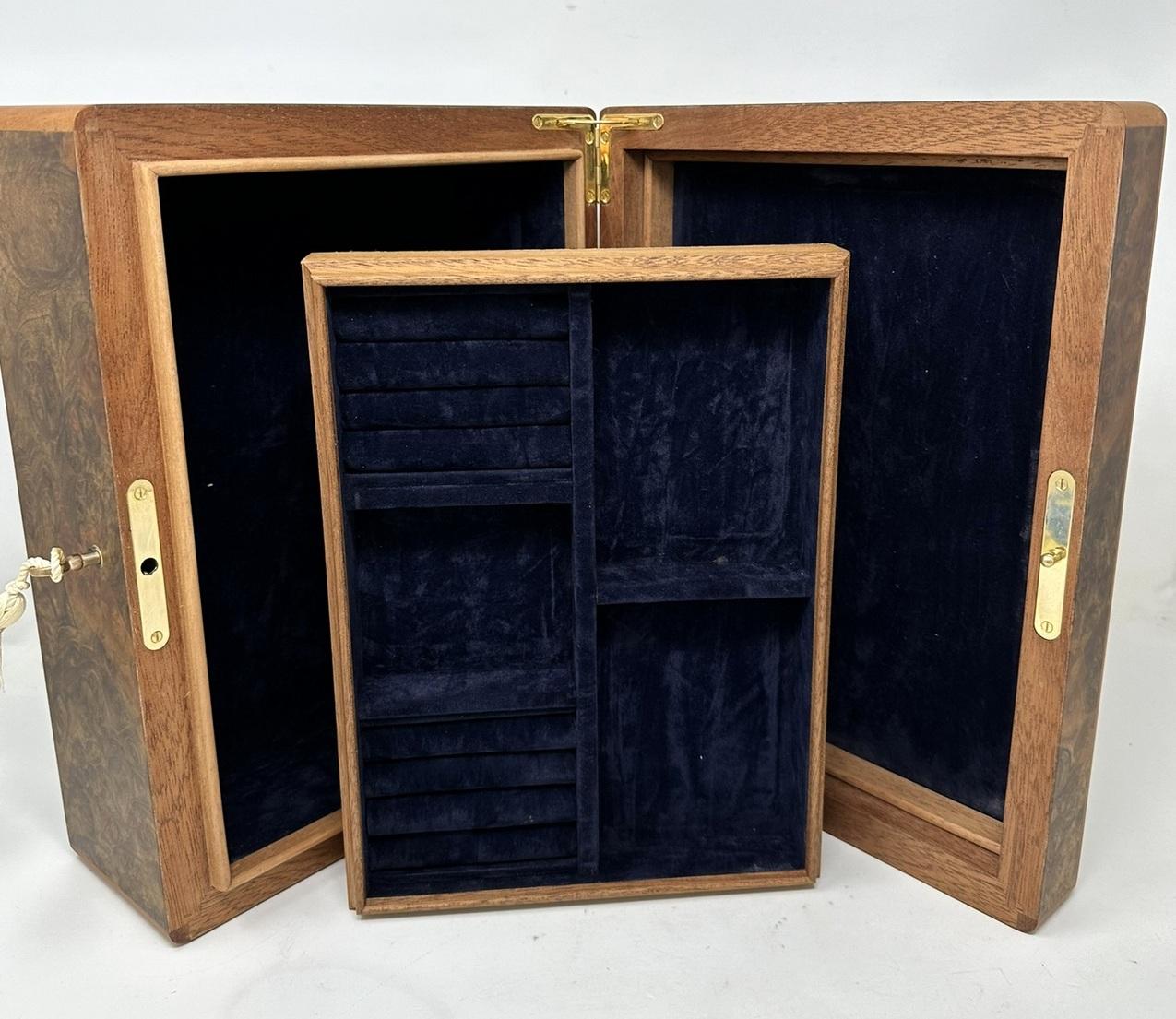 Burl Walnut Mahogany Handmade Jewelry Casket Box by Manning of Ireland Irish New For Sale 5