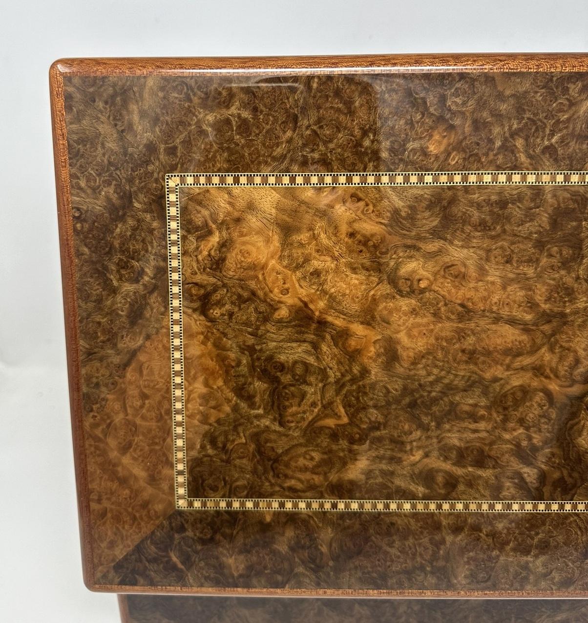 Burl Walnut Mahogany Handmade Jewelry Casket Box by Manning of Ireland Irish New 4