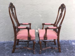 Burl Walnut Queen Anne Style Pair of Armchairs, circa 1940