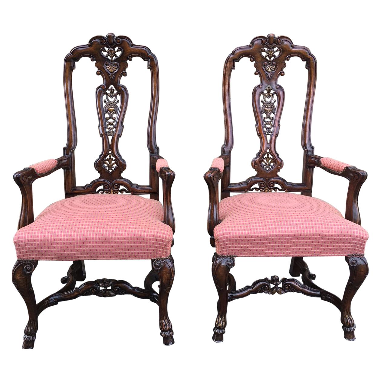 Paar Sessel aus Wurzelnussholz im Queen Anne-Stil, um 1940