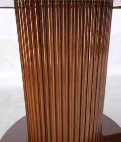 Burl Walnut Three Extension Boards Single Pedestal Round Dining Table