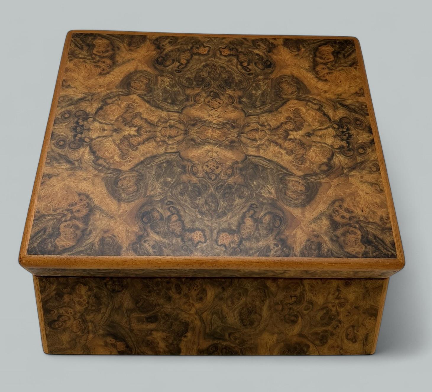 Burl Walnut Thuya Wood Handmade Jewelry Casket Box Manning of Ireland Irish New 3