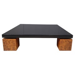 Burl wood and lacquer coffee table, 1970s Burl wood and lacquer coffee table, 1970s