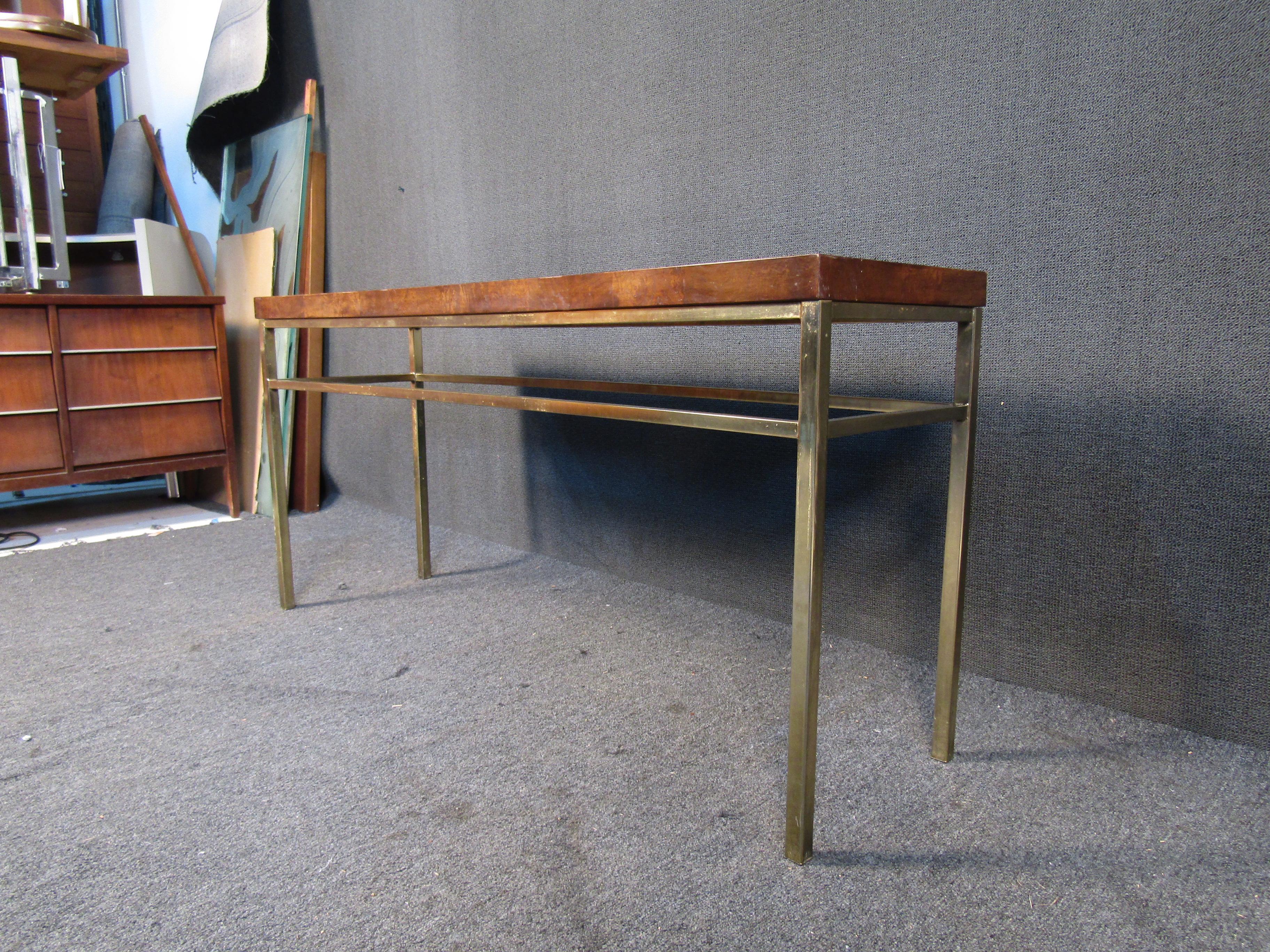 wood and metal sofa table
