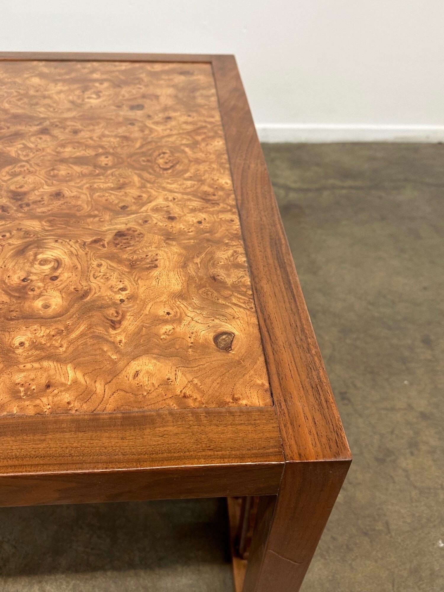 Late 20th Century Burl Wood and Walnut Side Table by Cal Mode