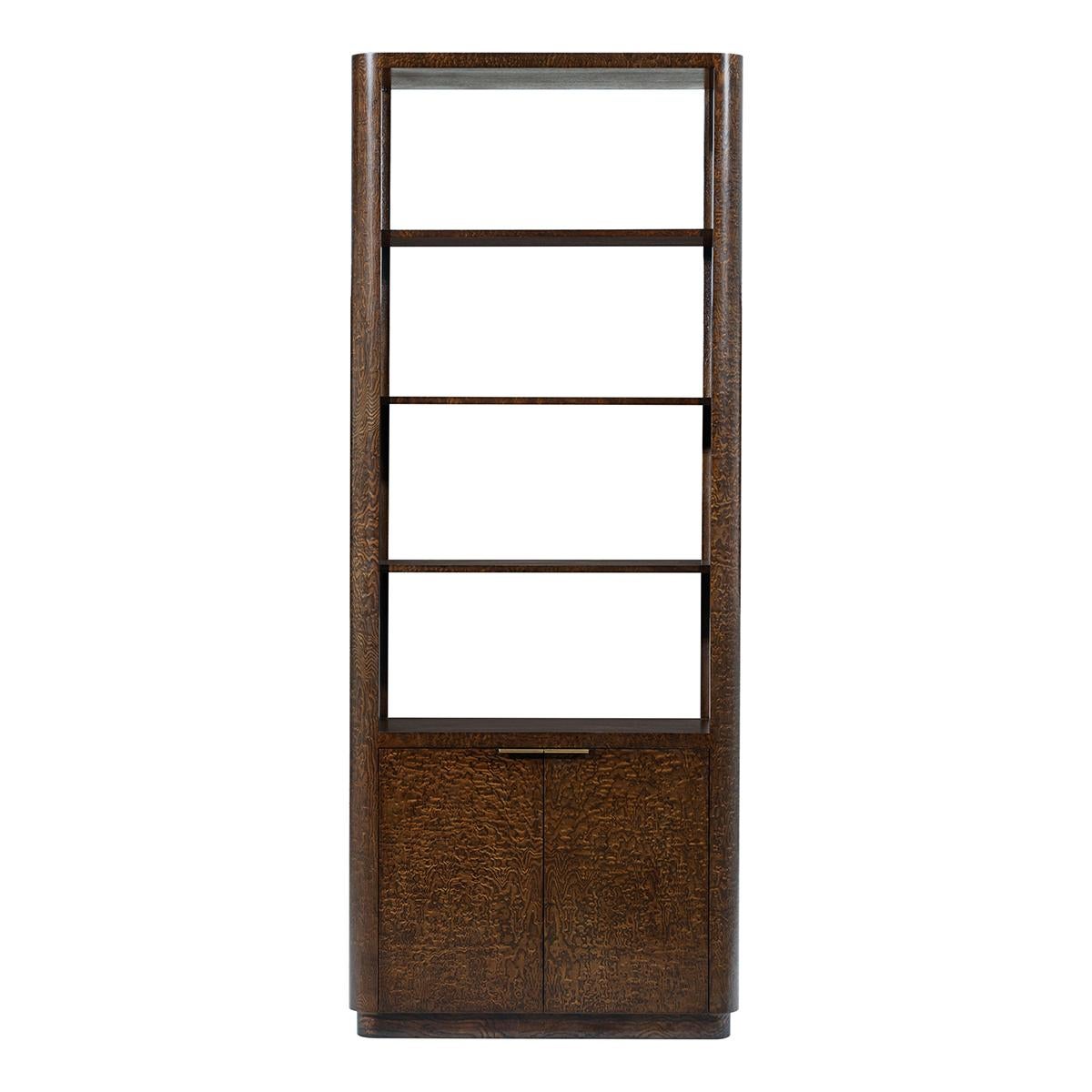 Vietnamese Burl Wood Art Deco Bookcase For Sale