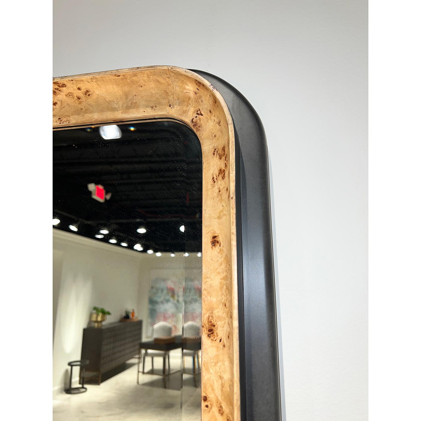 Burl Wood Art Deco Mirror Vietnamita en venta