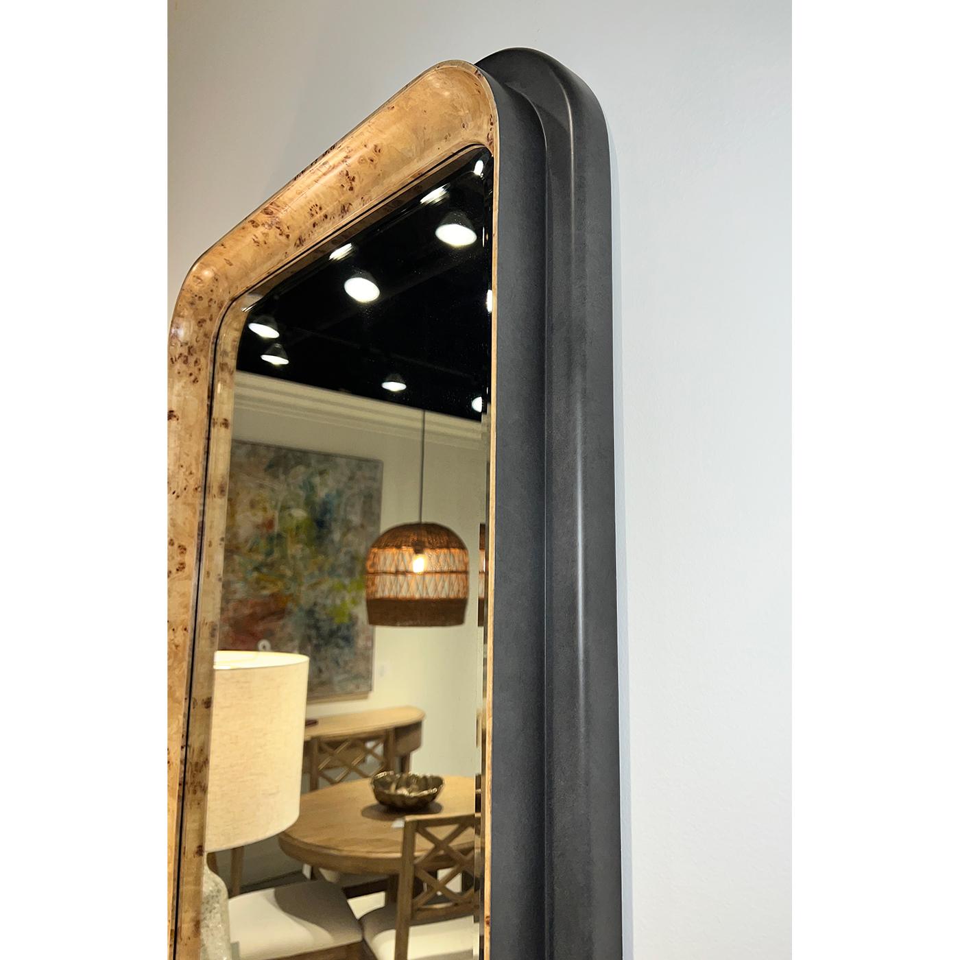 Burl Wood Art Deco Mirror en Nuevo estado para la venta en Westwood, NJ