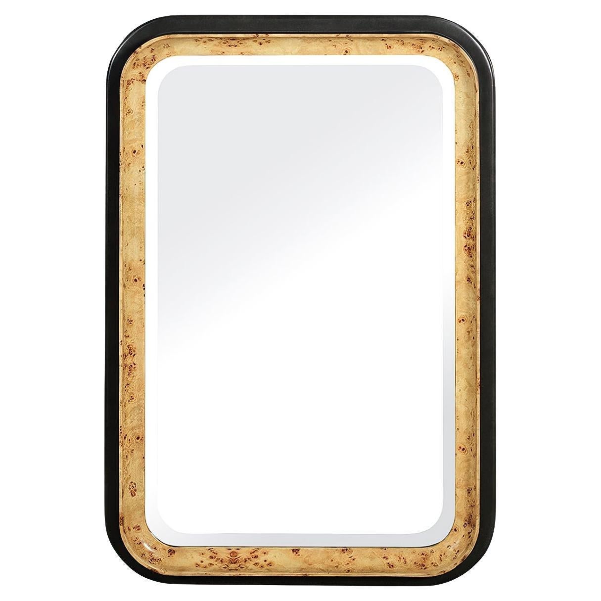 Burl Wood Art Deco Mirror