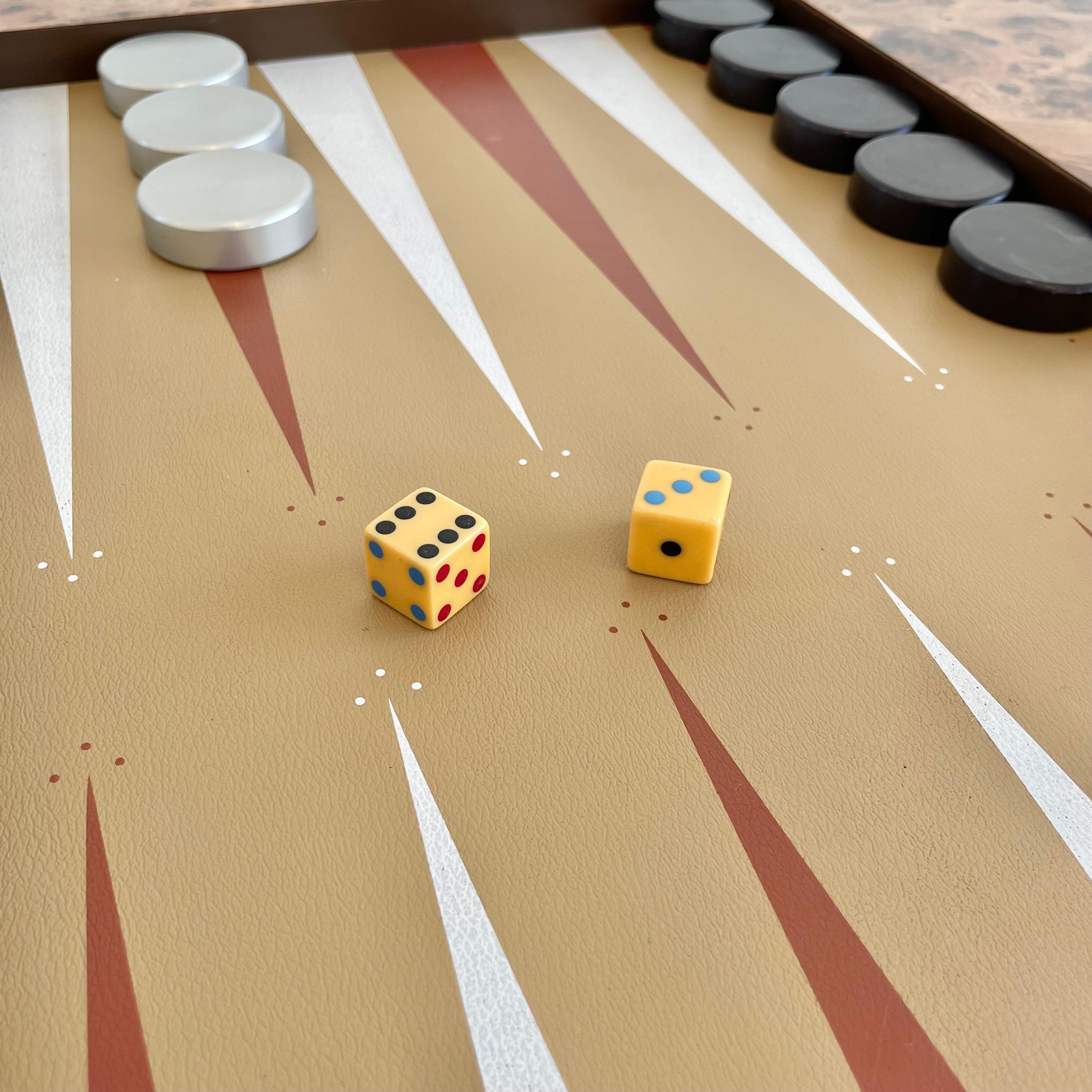 Burl Wood Backgammon Table, 1970s, USA 7