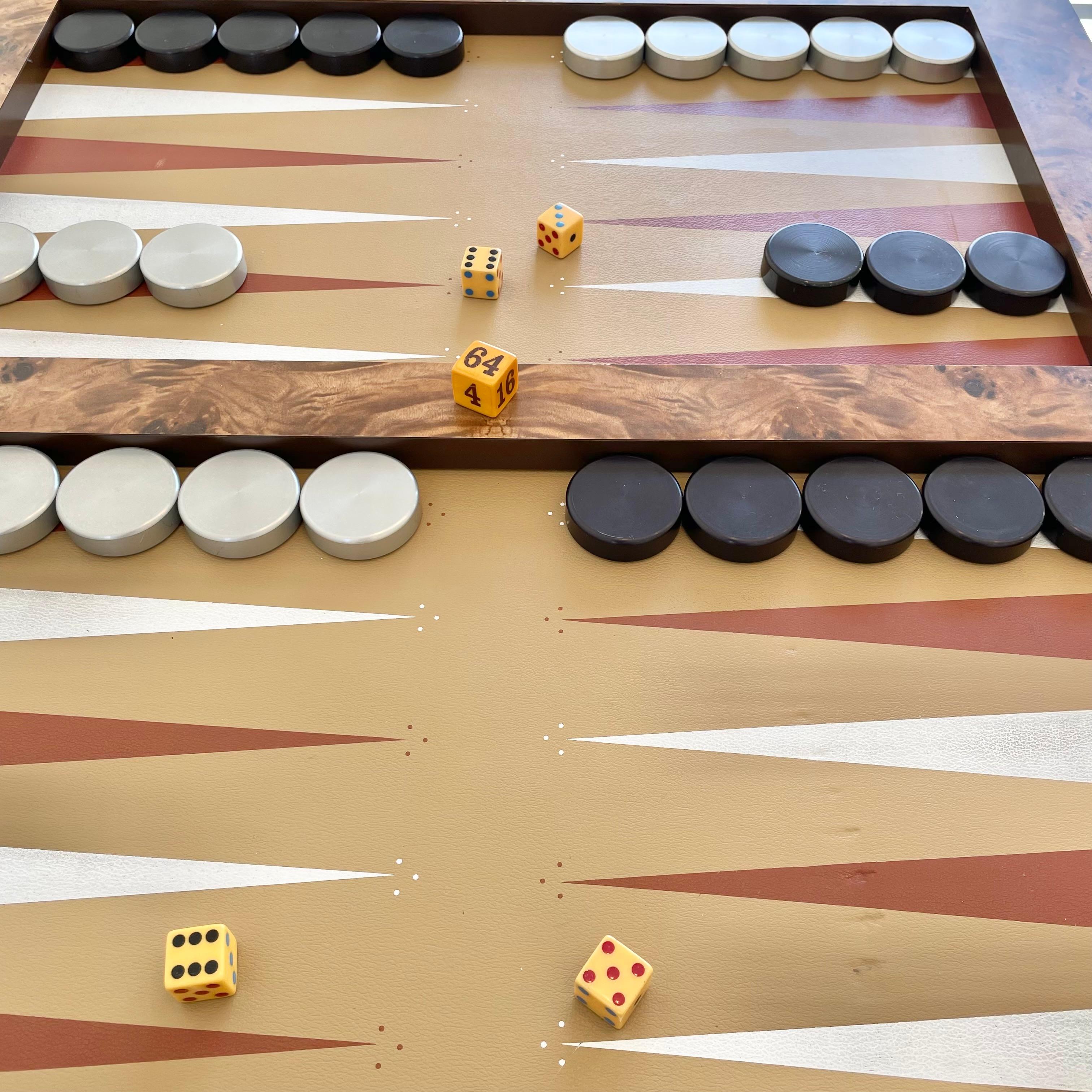 Burl Wood Backgammon Table, 1970s, USA 10