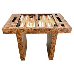 Burl Wood Backgammon Table, 1970s, USA
