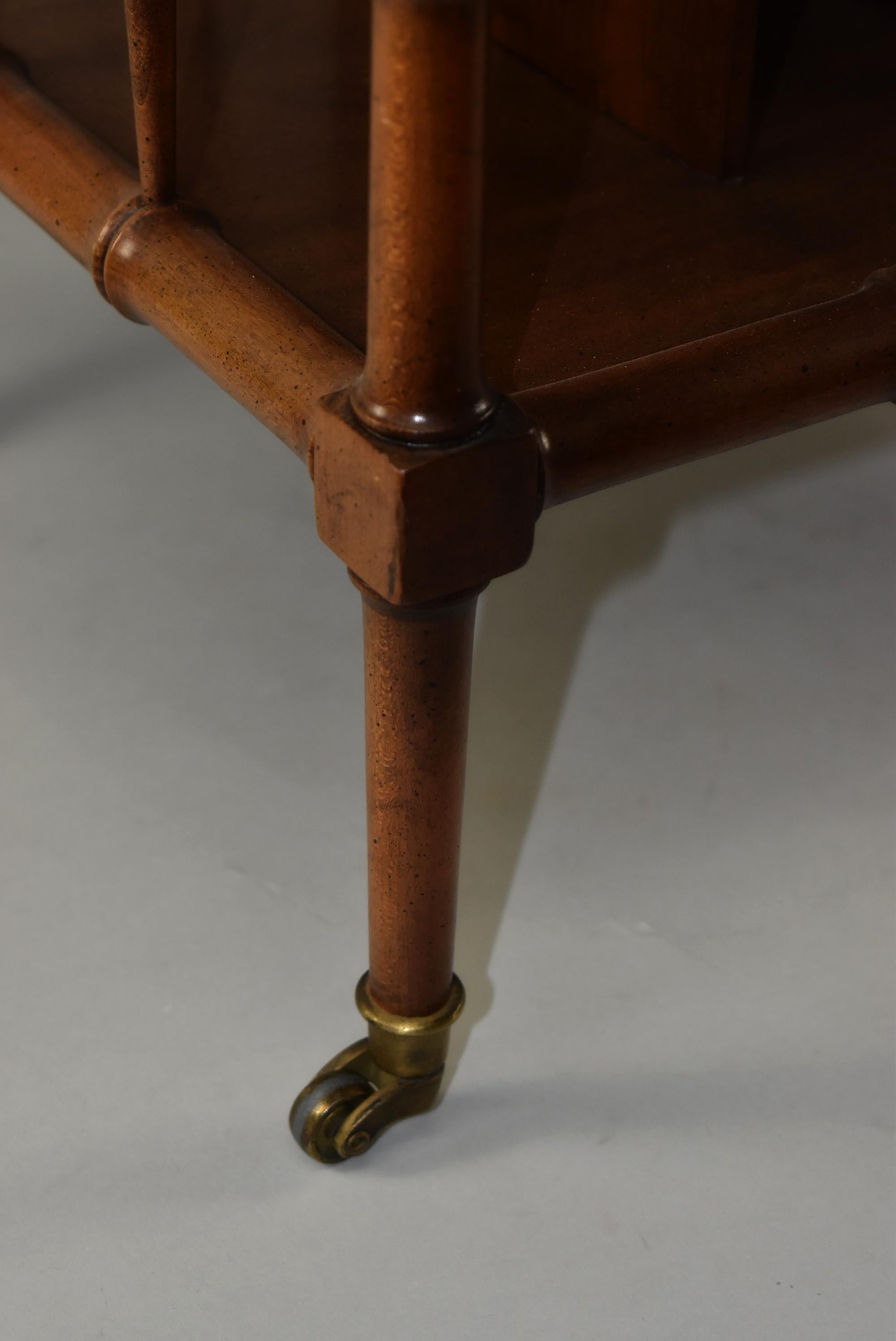 Modern Burl Wood Bamboo Form Magazine Stand by Baker Furniture