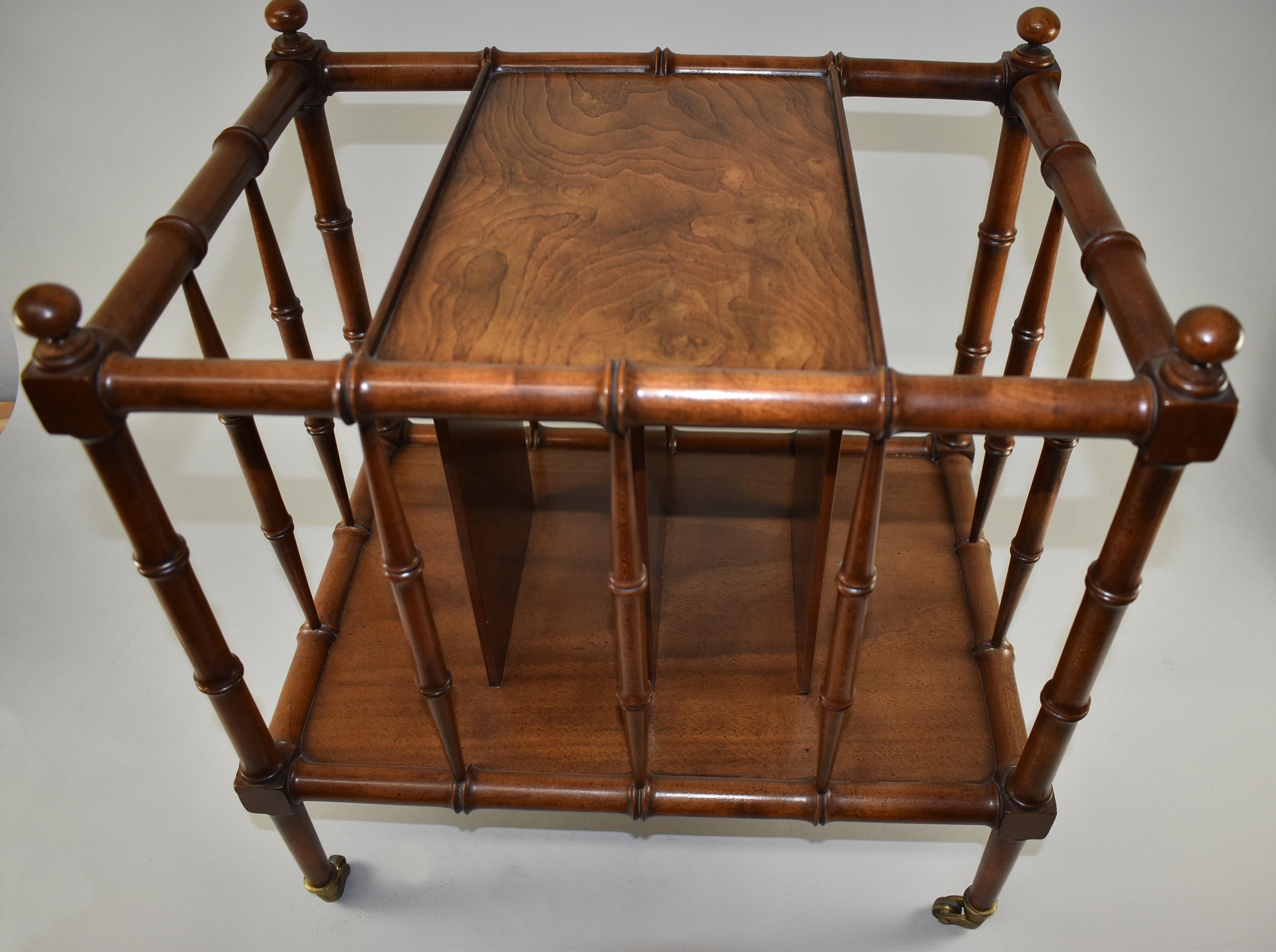 Burl Wood Bamboo Form Magazine Stand by Baker Furniture In Good Condition In Toledo, OH