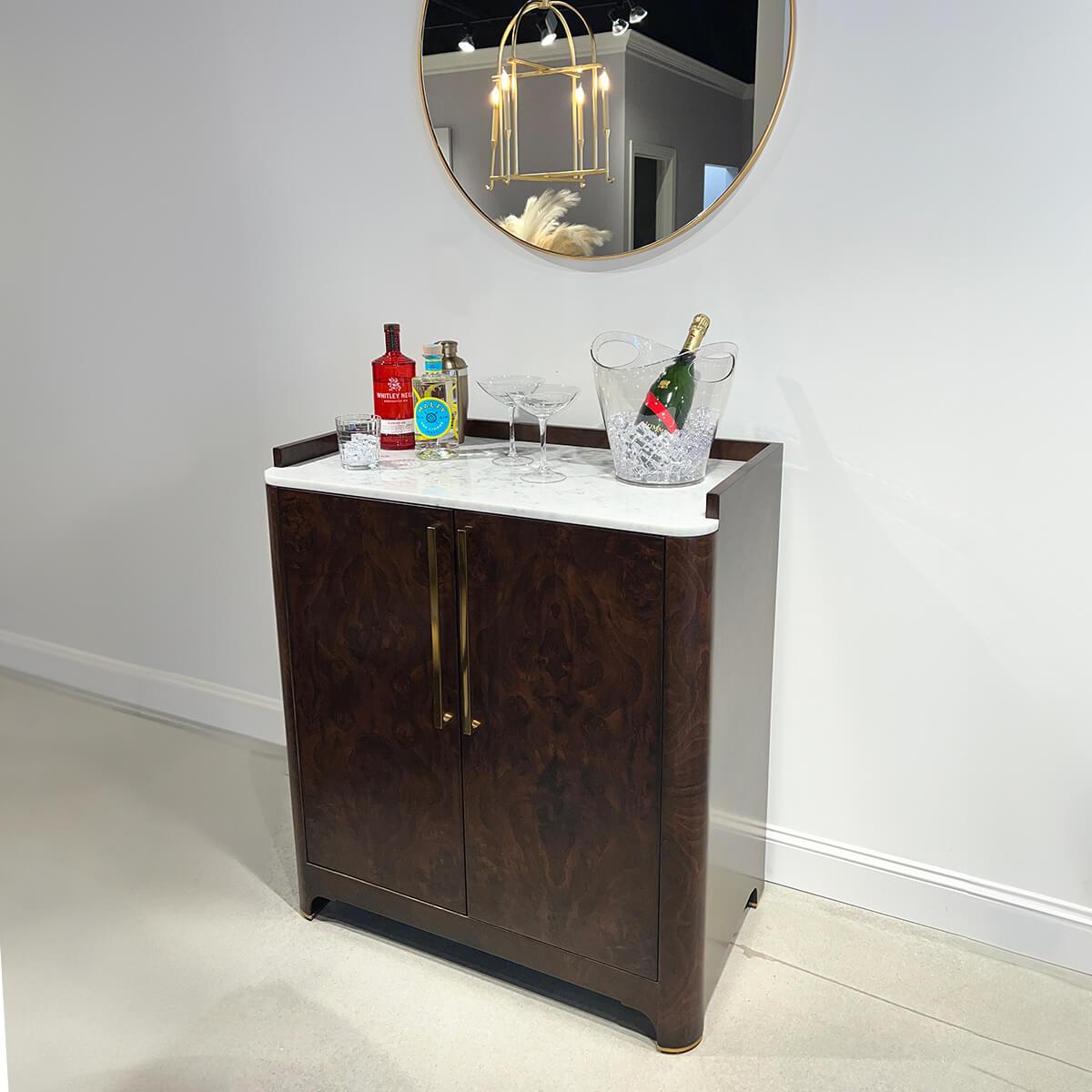 marble top bar cabinet