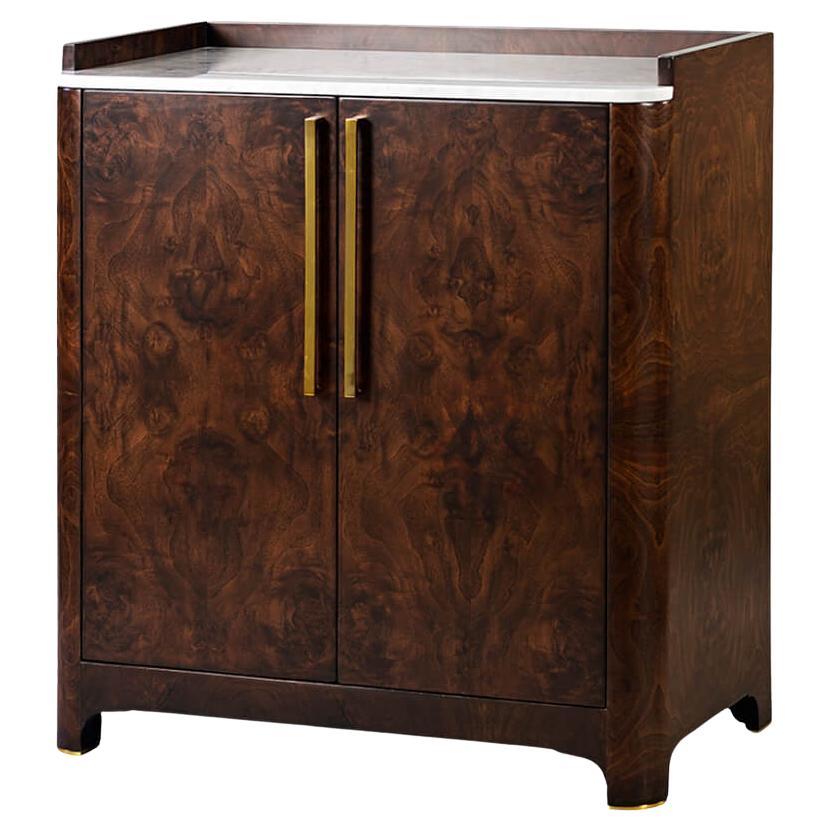 Burl Wood Bar Cabinet For Sale