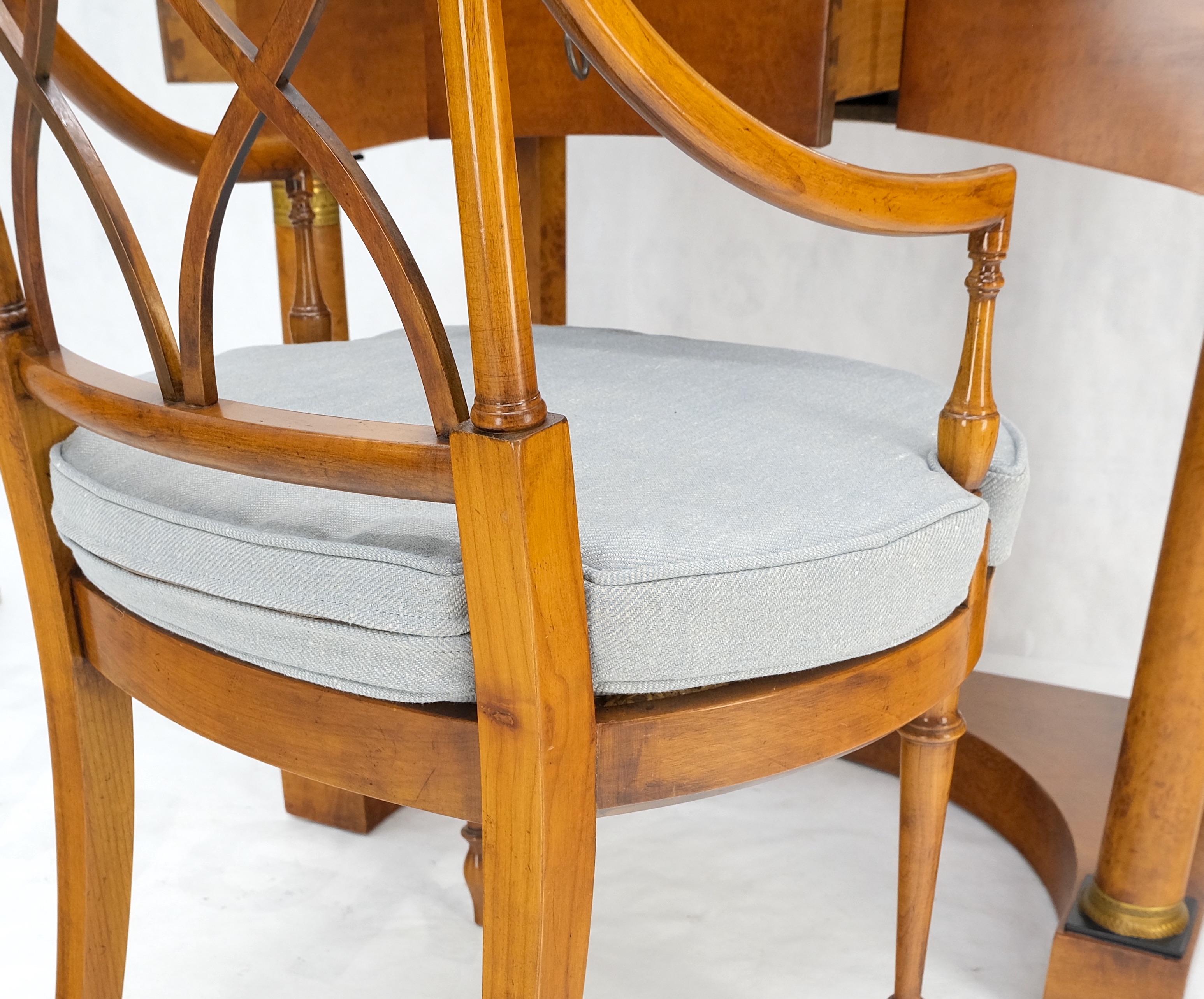 Burl Wood Biedermeier Dressing Table Mirror Matching Chair Cane Seat Mint! For Sale 8