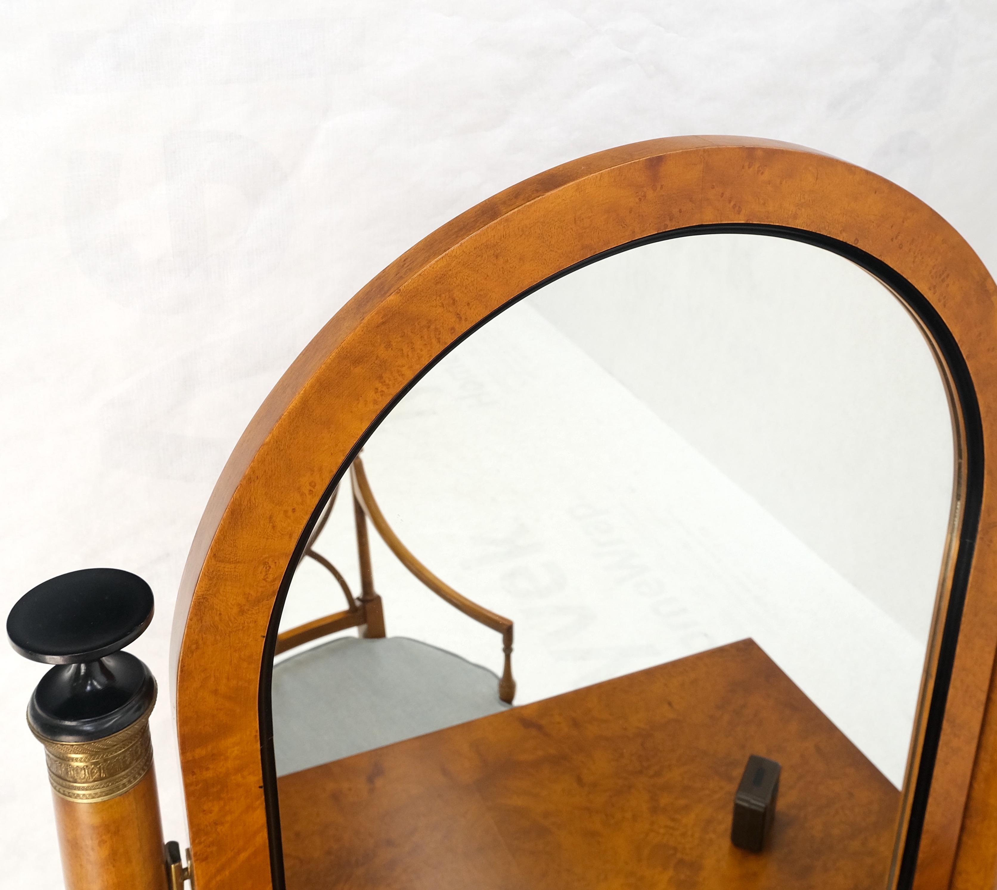 Burl Wood Biedermeier Dressing Table Mirror Matching Chair Cane Seat Mint! For Sale 9