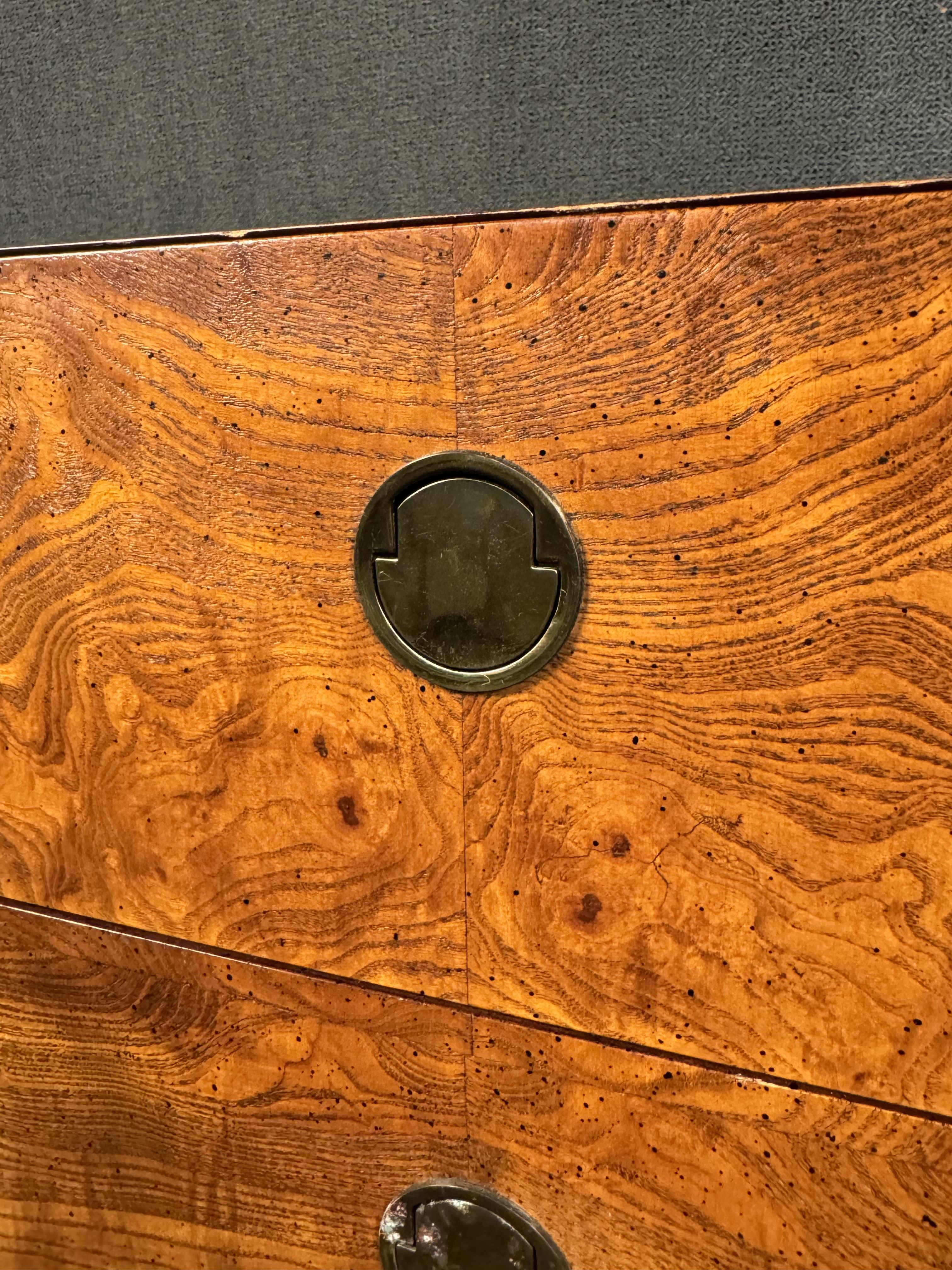 Burl Wood Brass Accent Dresser by Century Furniture For Sale 9