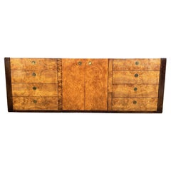 Vintage Burl Wood Brass Accent Dresser by Century Furniture