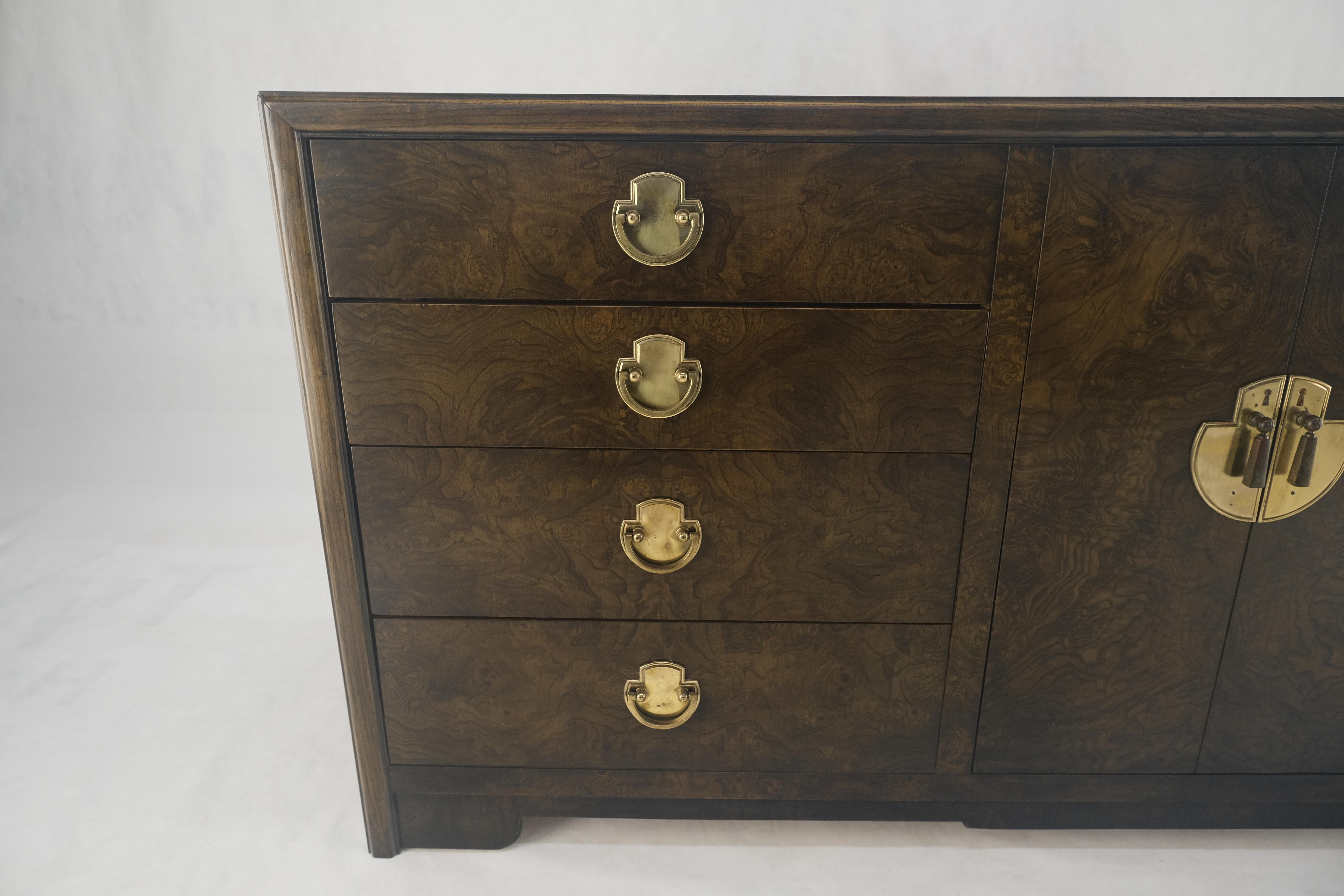 Burl Wood Brass Hardware 2 Doors Compartment 68