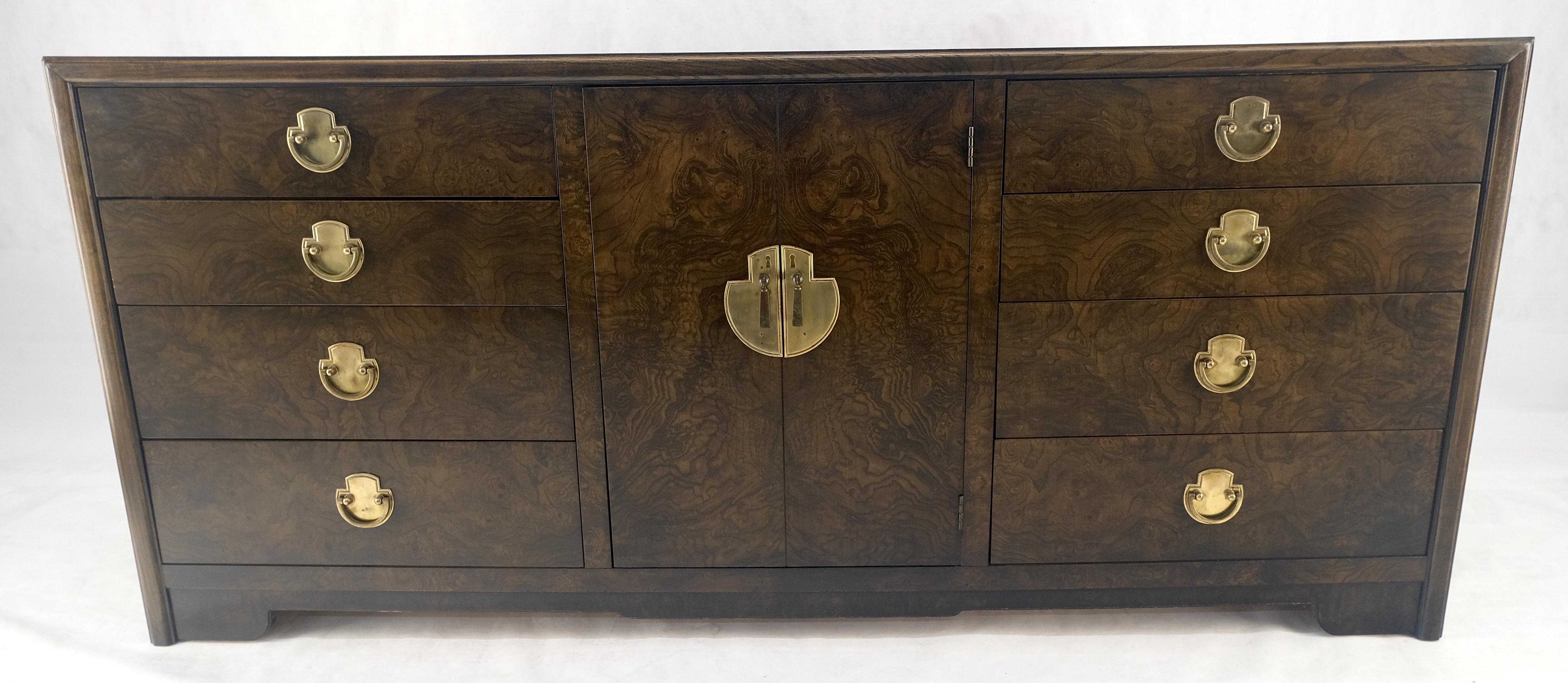 20th Century Burl Wood Brass Hardware 2 Doors Compartment 68