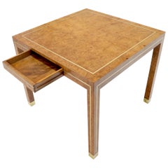Burl Wood Brass Inlay Game Dining Table by Mastercraft