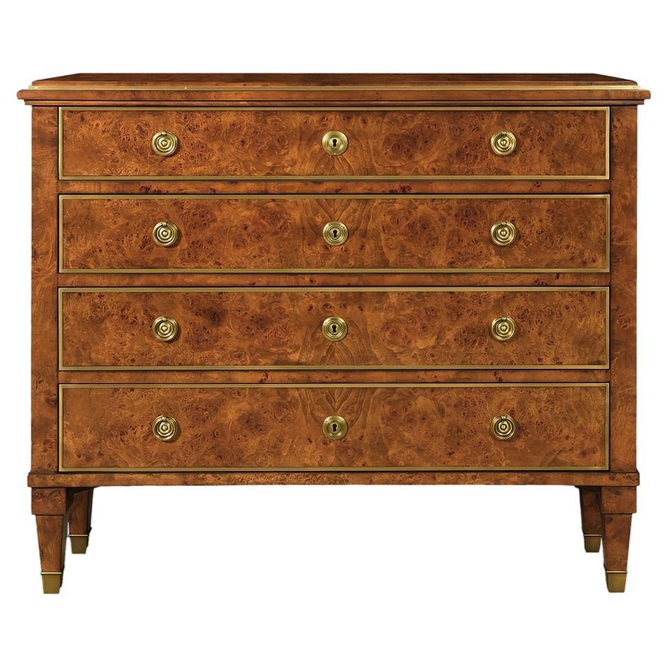 Burl Wood Chest of Drawers For Sale