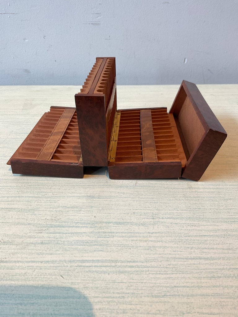vintage wooden cigarette holder Burl Wood Cigarette Box at 1stDibs